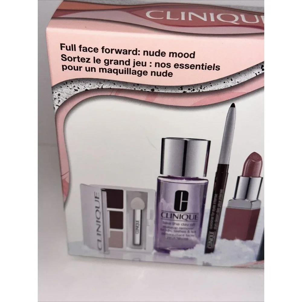 Clinique Full Face Forward : Nude Mood 5 Pieces Pop Lip Mascara Quickliner +More